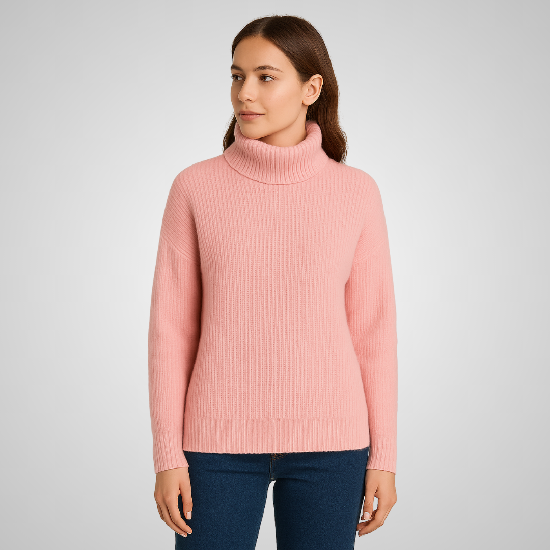 Suéter de Tricot Rosa Feminino - FemmeBelle