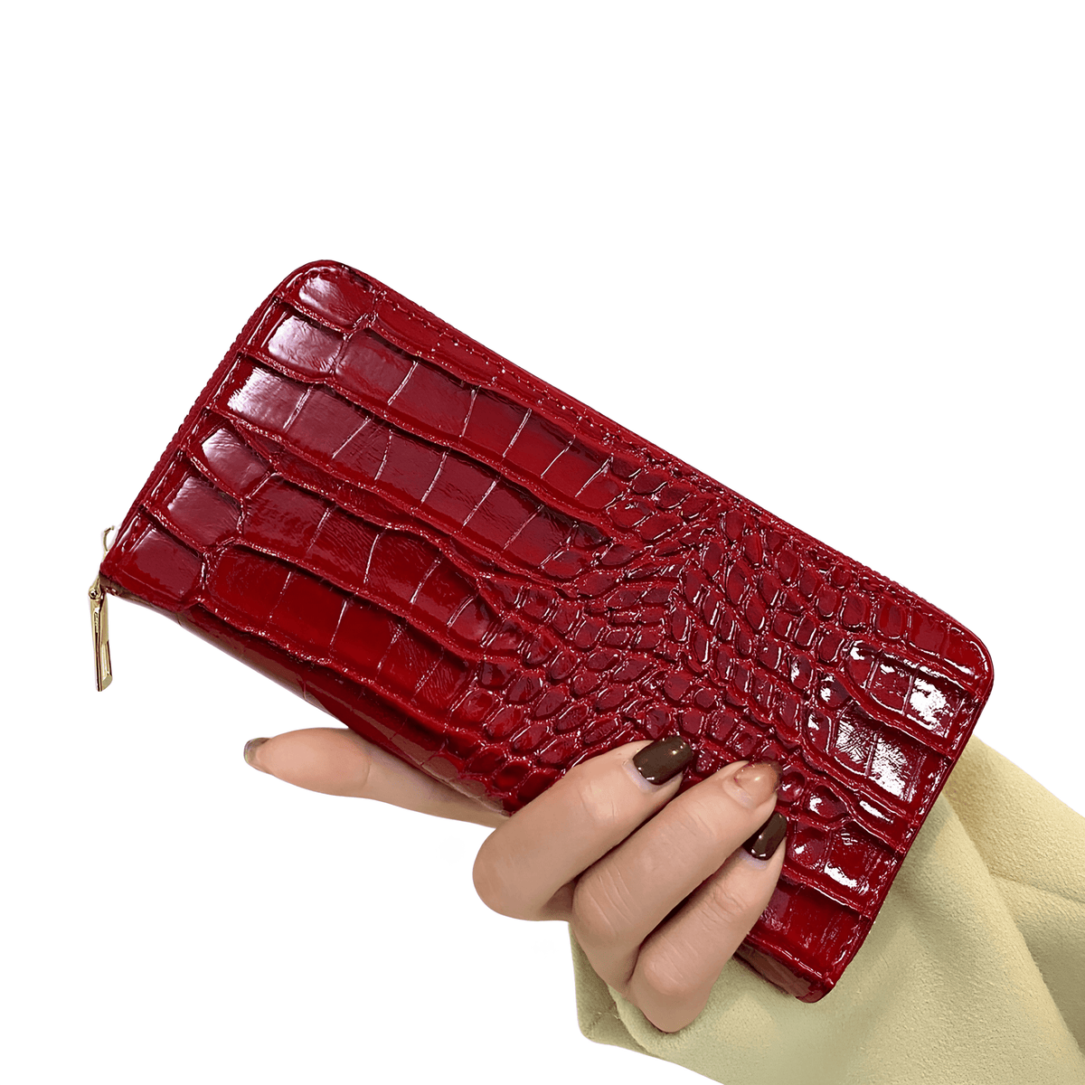 Carteira de Couro Modelo Crocodilo Feminina - FemmeBelle