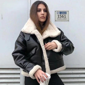 Jaqueta de Couro Adriana Feminina - FemmeBelle