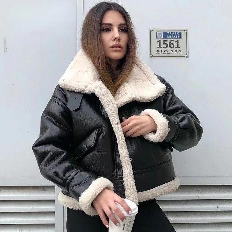 Jaqueta de Couro Adriana Feminina - FemmeBelle