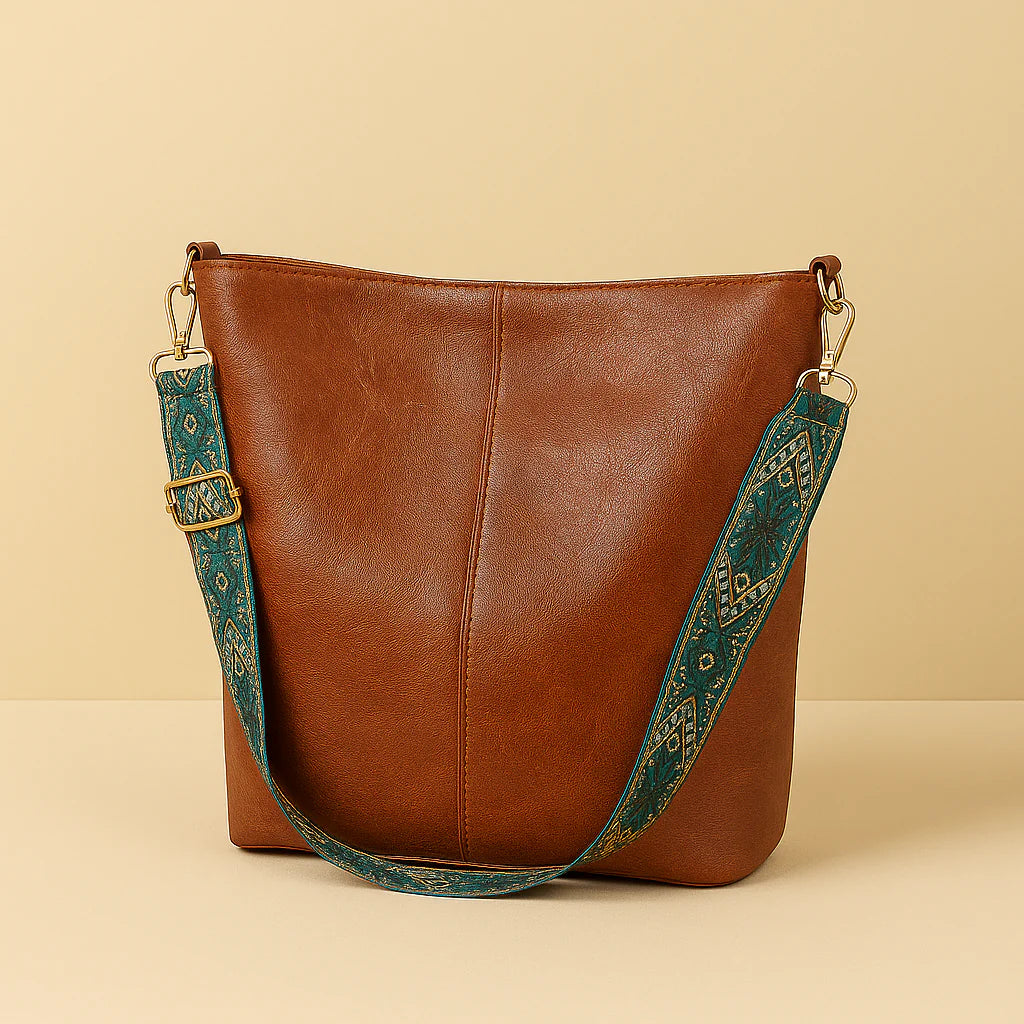 Bolsa Tiracolo de Couro Carmesim Feminina - FemmeBelle